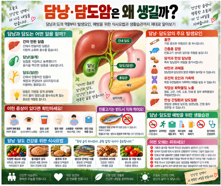 담낭·담도암은 왜 생길까? 담낭과 담도의 역할부터 발생요인, 예방을 위한 식사요법과 생활....