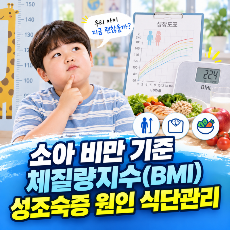 소아 비만 기준 체질량지수(BMI) 성조숙증 원인 식단관리