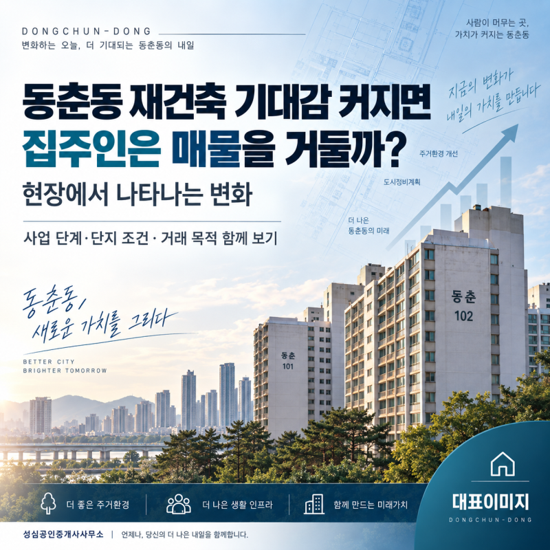 동춘동 재건축 기대감 커지면 집주인은 매물을 거둘까? 현장에서 나타나는 변화