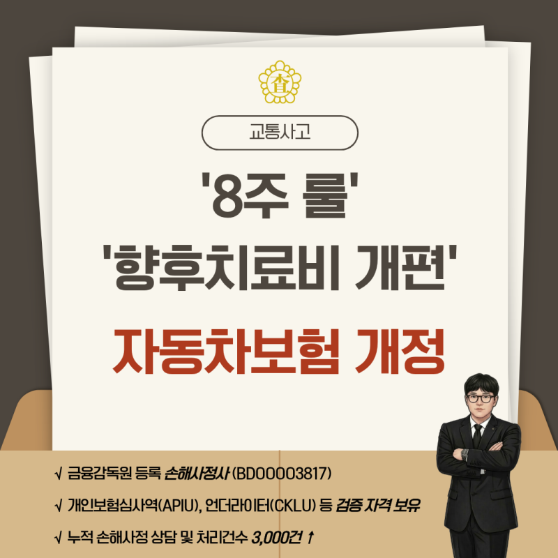 자동차보험 '8주 룰', '경상 향후치료비 개편' 개정 요약 및 정리