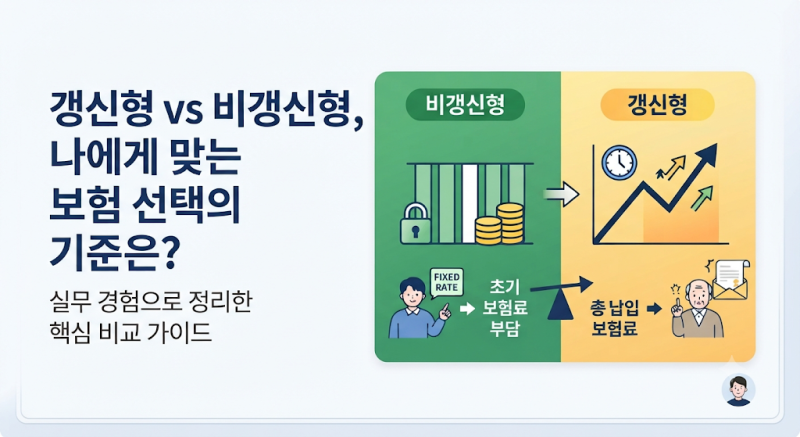 갱신형 vs 비갱신형, 내게 맞는 보험 선택의 기준은?