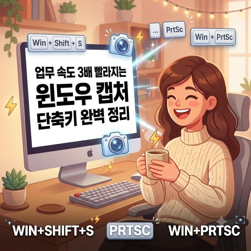 업무 속도 3배 빨라지는 윈도우 모니터 화면 캡처 단축키 완벽 정리 (프로그램 추천 포함)