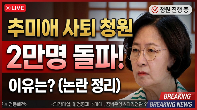 추미애 사퇴 청원 터진 이유 2만명 돌파(논란 정리)