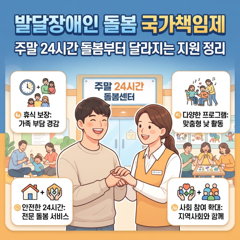 발달장애인 돌봄 국가책임제 주말 24시간 돌봄부터 달라지는 지원 정리