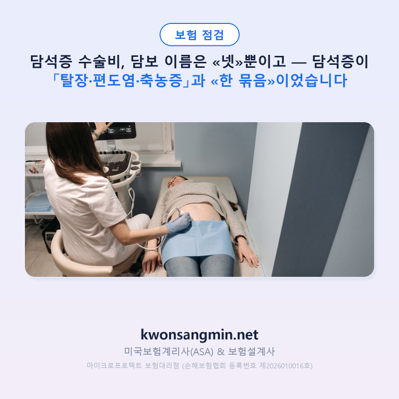 담석증 수술비, 담보 이름은 «넷»뿐이고 — 담석증이 「탈장·편도염·축농증」과 «한 묶음....