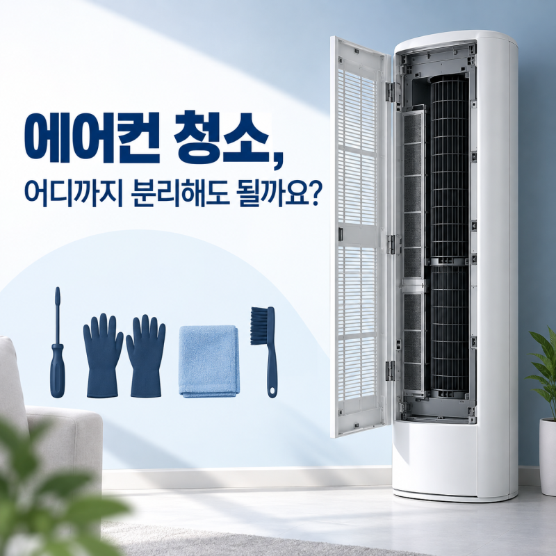 에어컨청소방법, 에어컨 세척 분해 청소 순서와 삼성 스탠드 무풍 에어컨 청소 주의점