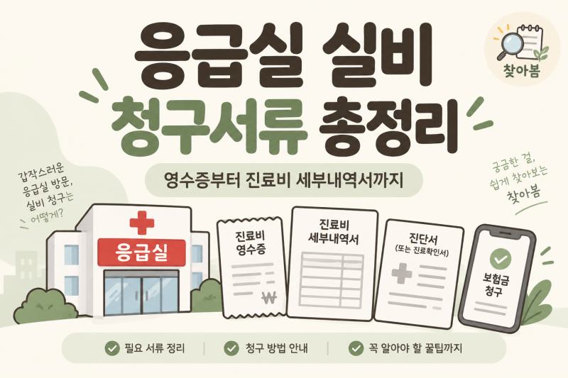응급실 실비 청구서류 총정리｜영수증부터 진료비 세부내역서까지