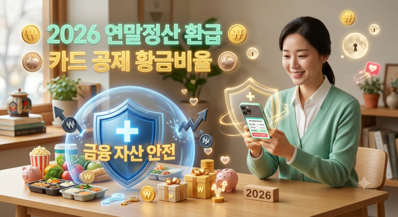 총급여 25%의 비밀! 2026 연말정산 신용카드 vs 체크카드 공제율 비교 & 최대 환급 황금비율 세....