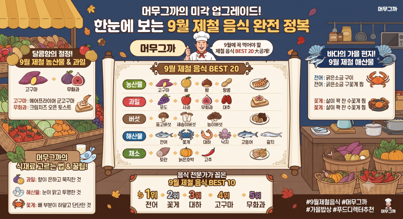 [15년 차 푸드 디렉터의 찐경험] 매년 가을마다 꼭 챙겨 먹는 9월 제철 음식 총정리 ｜입맛 살....