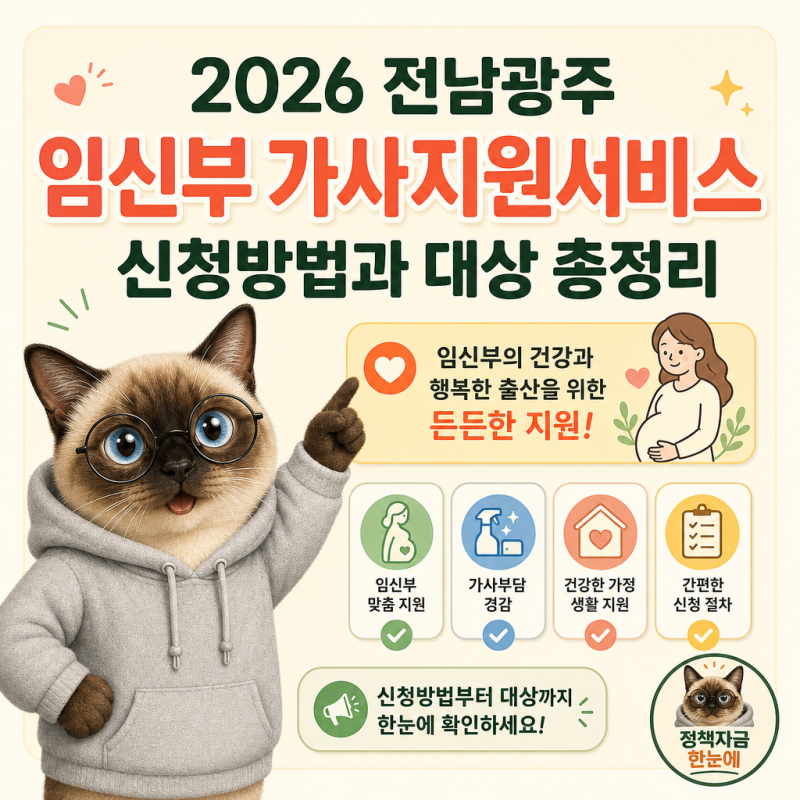 2026 전남광주 임신부 가사지원서비스 신청방법과 대상 총정리