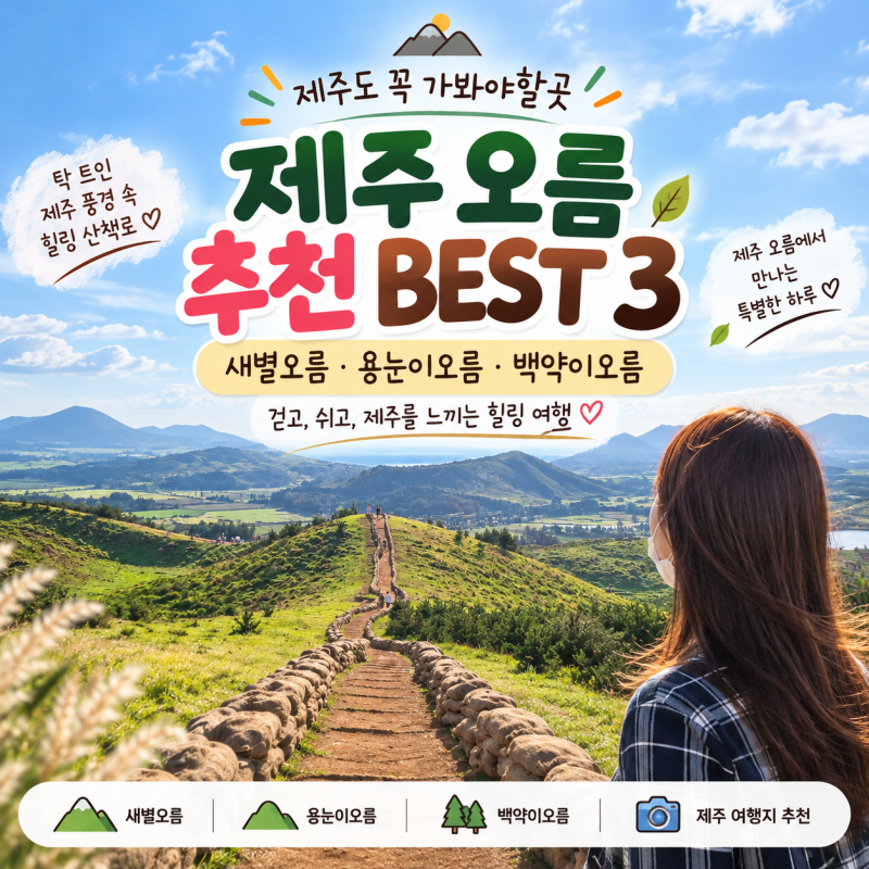 제주도 오름 추천｜제주 오름 가볼만한곳 7곳