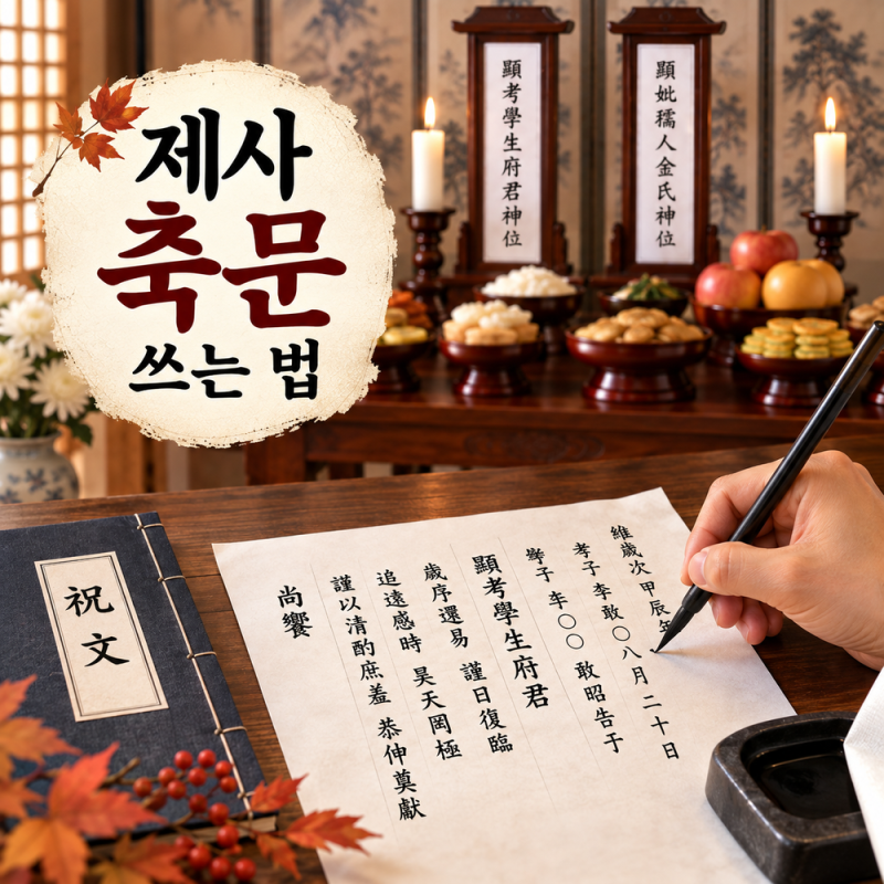 제사 축문 쓰는 법, 부모님·조부모님 축문 작성 방법과 한자 뜻 총정리