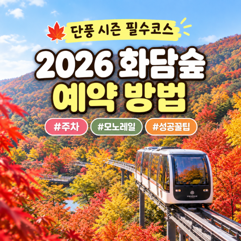2026 화담숲 단풍 예약 일정 총정리! 운영시간, 입장료, 모노레일 예약 방법, 성공 꿀팁!
