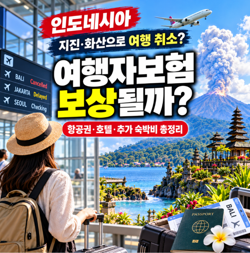 지진·화산 때문에 여행 취소하면 여행자보험 보상될까? 항공권·호텔·숙박비 보상 기준