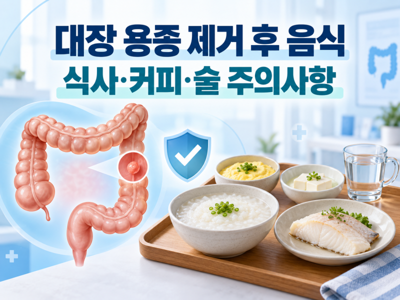 대장 용종 제거 후 음식과 식사 시기｜커피·술·운동 및 출혈 증상 총정리
