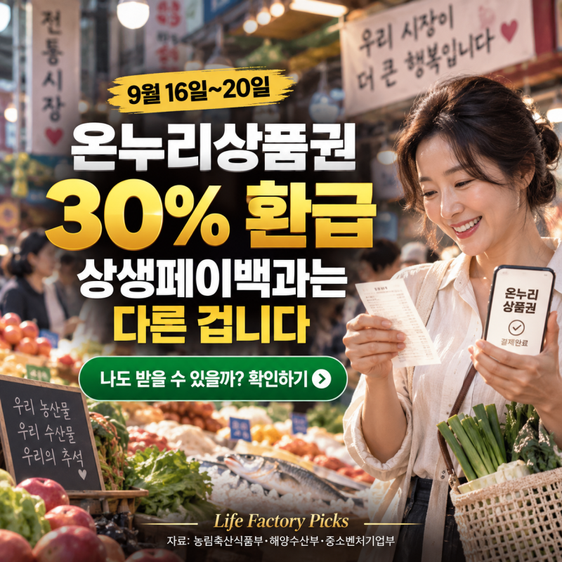 온누리상품권 30% 환급, 상생페이백과는 다른 겁니다