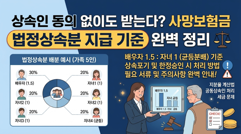 상속인 동의 없이도 받는다? 사망보험금 법정상속분 지급 기준 완벽 정리 ⚖️