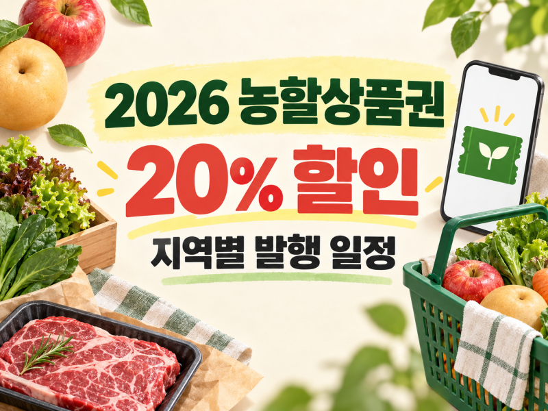 2026년 9월 농할상품권 20% 할인, 지역별 발행 일정과 구매 방법