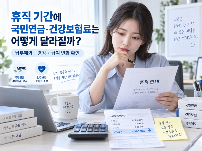 휴직 기간에 국민연금·건강보험료는 어떻게 달라질까?