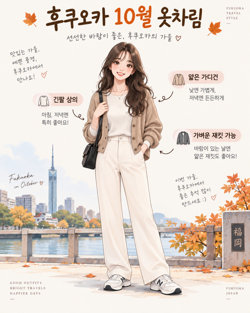 후쿠오카 10월 11월 12월 날씨 옷차림 총정리｜가을 겨울 일본여행 준비