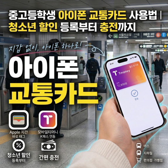 중고등학생 아이폰 교통카드 사용법｜청소년 할인 등록부터 충전까지