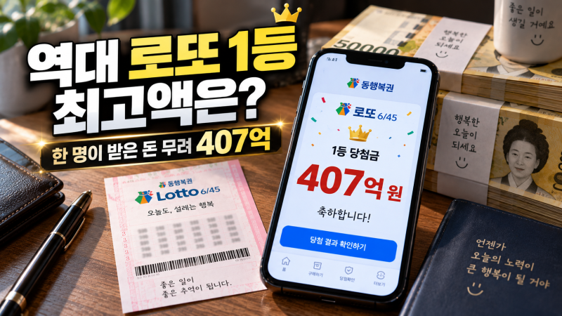 역대 로또 1등 최고 당첨금은 얼마였을까? 무려 407억 원!