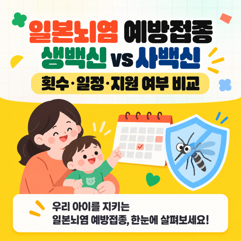 일본뇌염 생백신·사백신 차이, 접종 횟수와 비용 비교