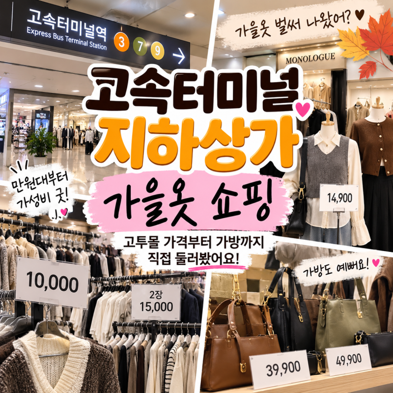 고속터미널 지하상가 가을옷 고투몰 가격·가방 쇼핑 후기