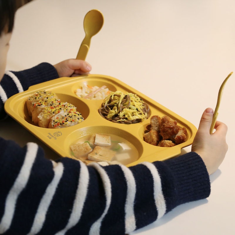 어린이집 유아 식판 추천! 국내산 옥수수전분 유아 식기세트 패키지