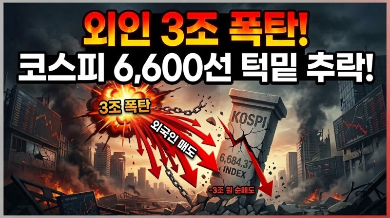 [오늘테마] 외인 3조 폭탄에 코스피 6600선 턱밑 추락