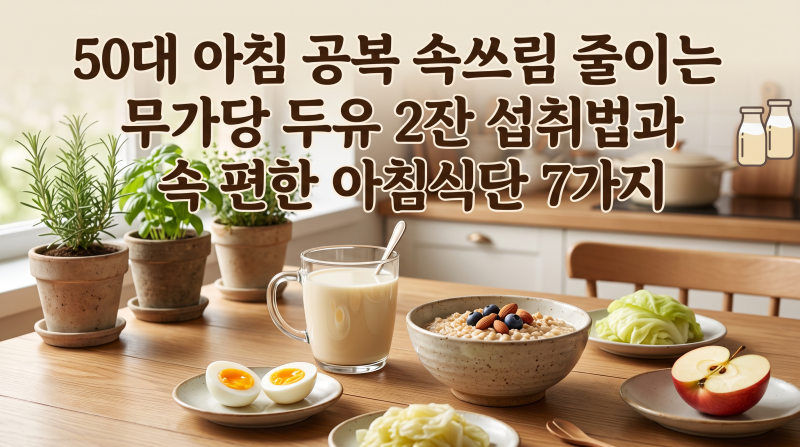 50대 아침 공복 속쓰림 줄이는 무가당 두유 2잔 섭취법과 속 편한 아침식단 7가지