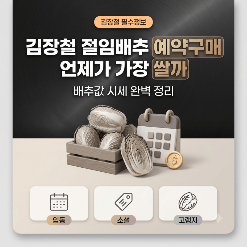 김장철 절임배추 예약구매 언제가 가장 쌀까, 입동 소설 절기별 배추값 시세 변동과 해남 강....