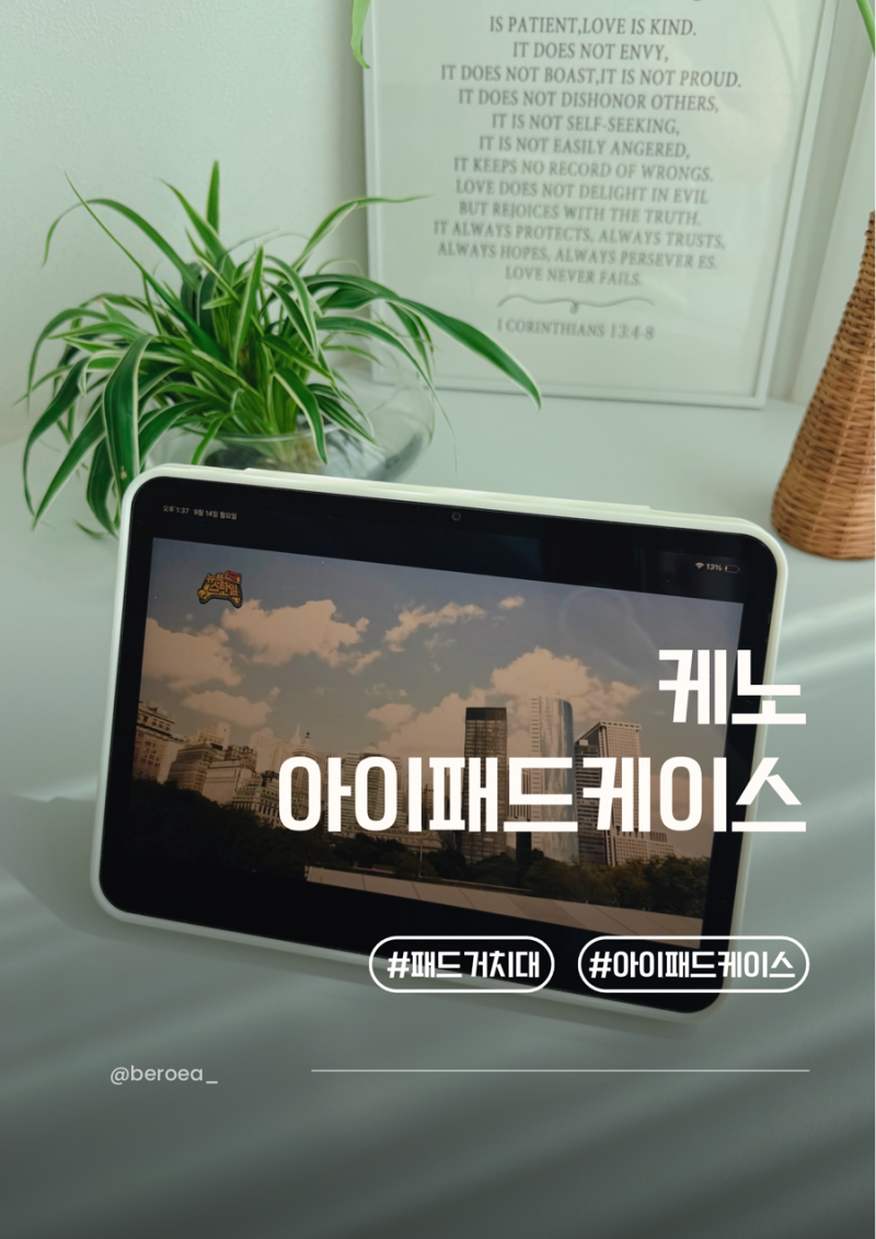 케노아이패드케이스 아이패드 11세대 Y형 듀얼 케이스 크림색 후기