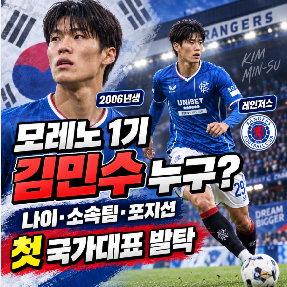 모레노 1기 김민수 누구? 나이·소속팀·포지션, 첫 국가대표 발탁