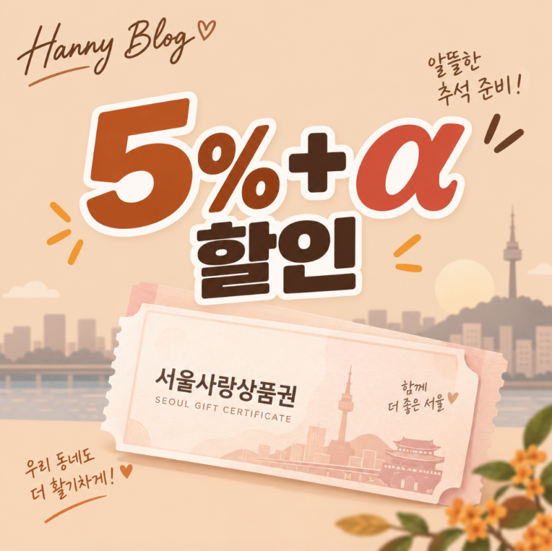 서울사랑상품권 오늘부터 순차 발행, 5% 할인에 추가 페이백까지 받는 방법