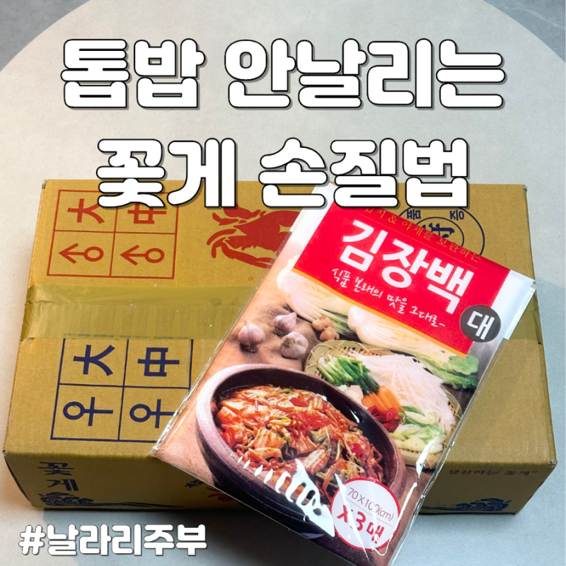 톱밥꽃게 이것만 있으면 톱밥 안 날리고 처리할 수 있어요｜다이소 김장비닐
