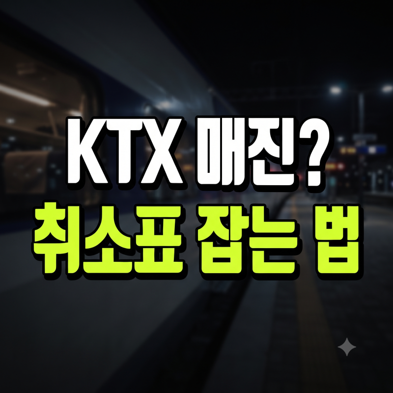 KTX 취소표 풀리는 시간 및 잡는법 총정리 (+추석 잔여석 성공 꿀팁)