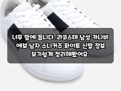 너무 맘에 듭니다. 라코스테 남성 카나비 에보 남자 스니커즈 화이트 신발 정보 보기쉽게 정....