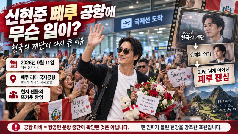 신현준 페루 공항 마비 무슨 일일까요? 천국의 계단 한태화가 다시 뜬 이유