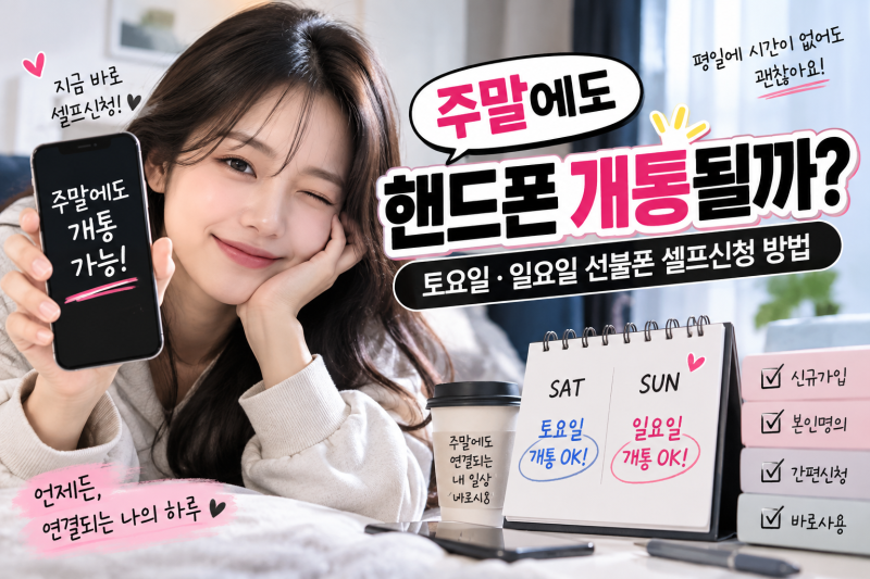 주말에도 핸드폰 개통될까?｜토요일·일요일 선불폰 셀프신청 방법