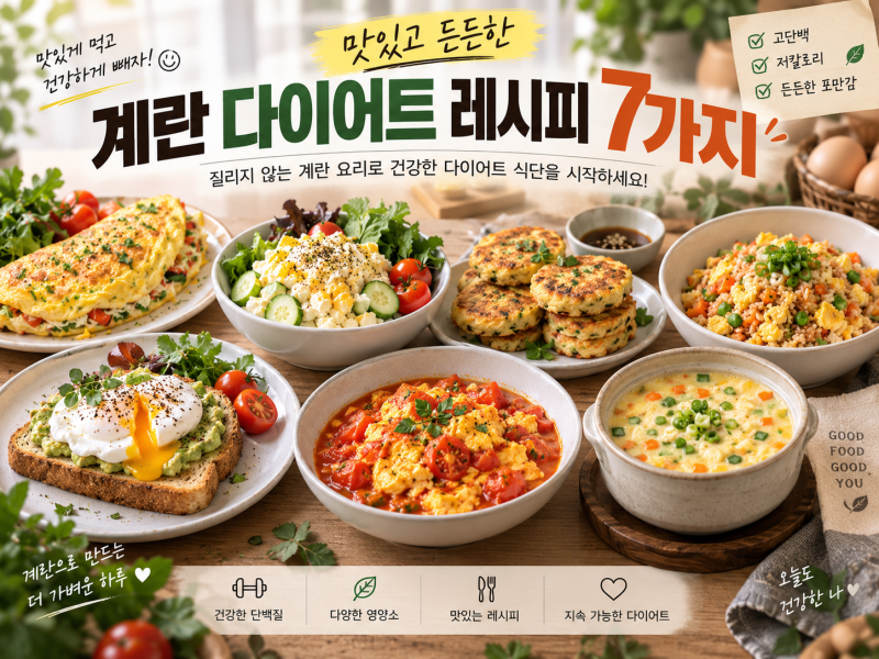 계란 다이어트 레시피 7가지｜아침·점심·저녁으로 먹기 좋은 계란 요리 총정리