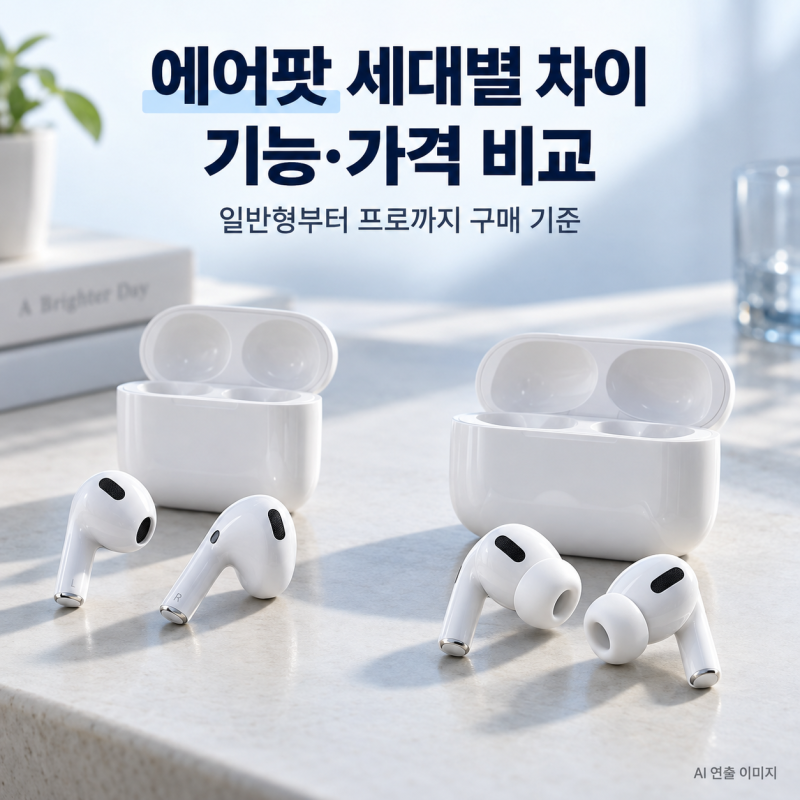 에어팟 세대별 차이, 일반형부터 프로까지 기능·가격 비교와 구매 기준 정리