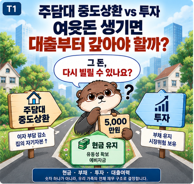 주담대 중도상환 vs 투자, 여윳돈 생기면 대출부터 갚아야 할까?