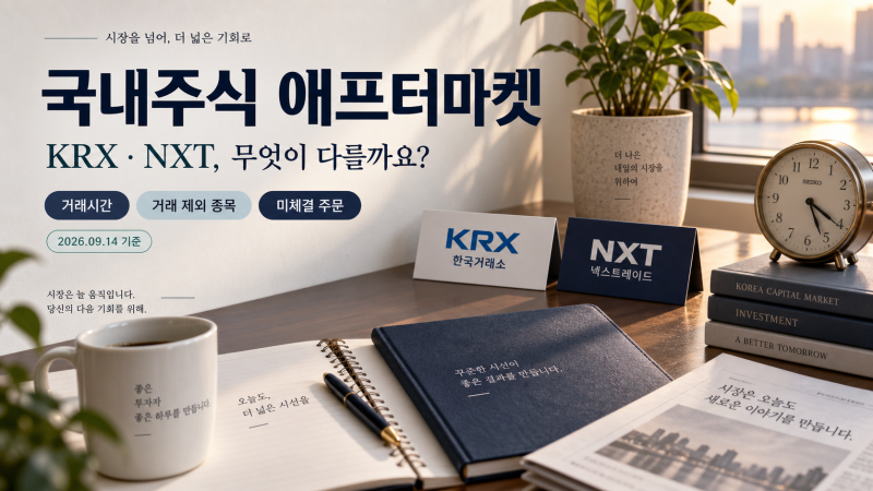 국내주식 애프터마켓 시간｜KRX·NXT 차이와 거래 안 되는 종목