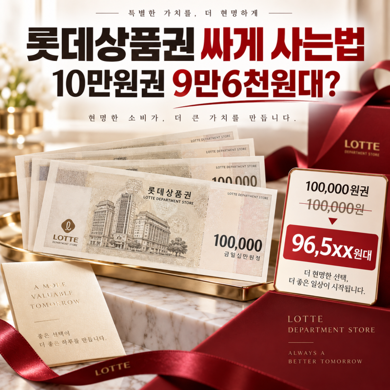 롯데백화점 상품권 싸게 사는법, 10만원권 할인 구매처와 시세