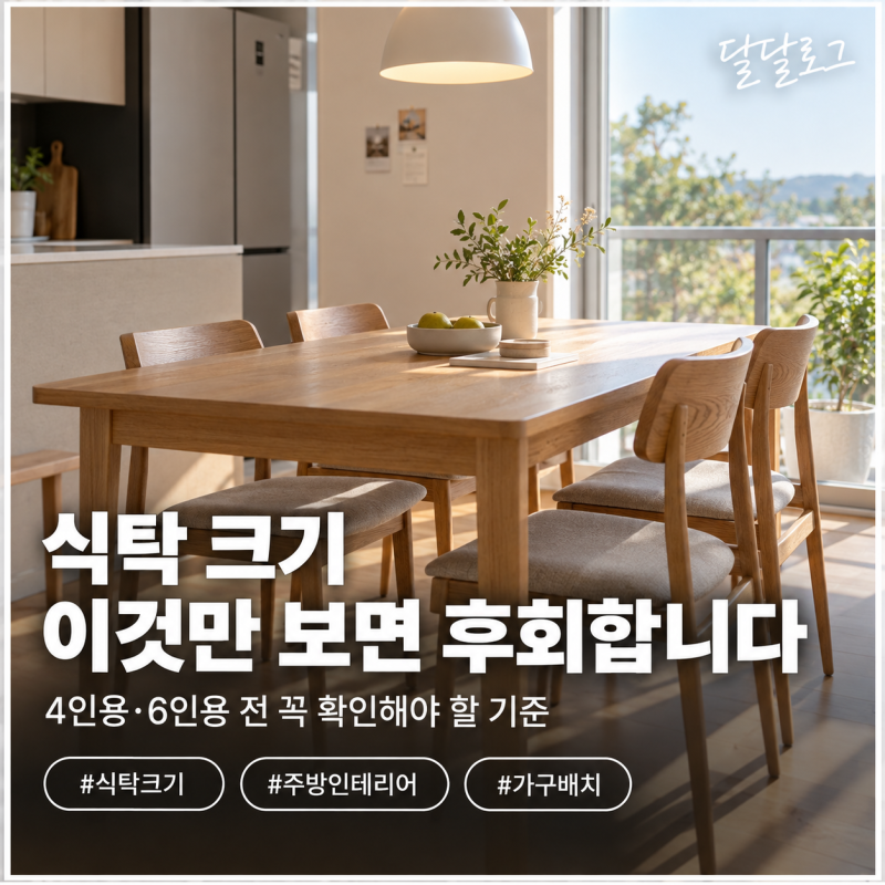 식탁 크기, 인원수만 보고 고르면 후회합니다｜4인용·6인용 선택 기준