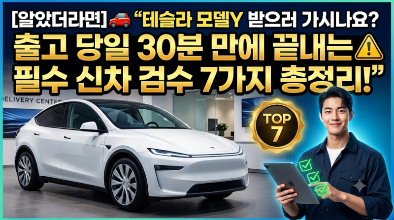 [알았더라면] "테슬라 모델Y 받으러 가시나요? 출고 당일 30분 만에 끝내는 필수 신차 검수 7....