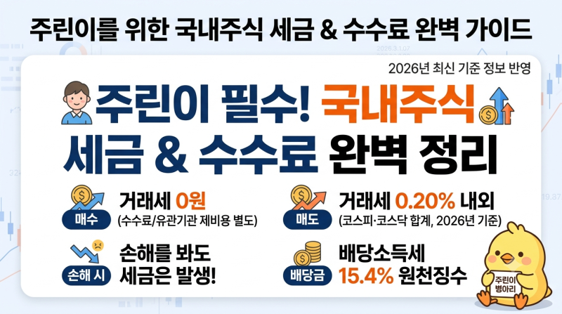 나도 주린이 탈출! 주식 살 때·팔 때 수수료와 세금 완벽 정리 (2026년 기준)