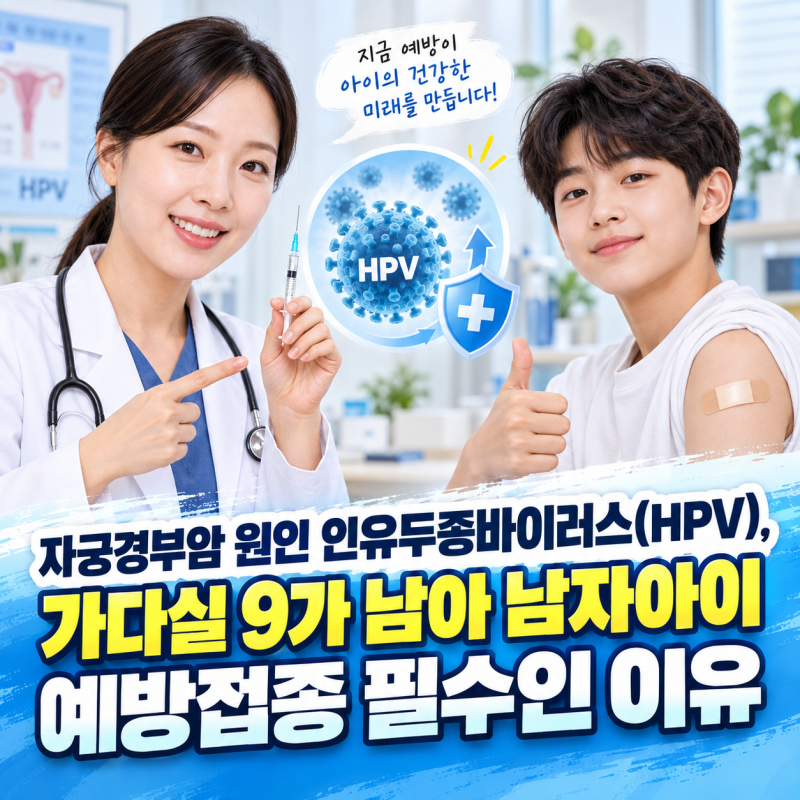 자궁경부암 원인 인유두종바이러스(HPV), 가다실 9가 남아 남자아이 예방접종 필수인 이유