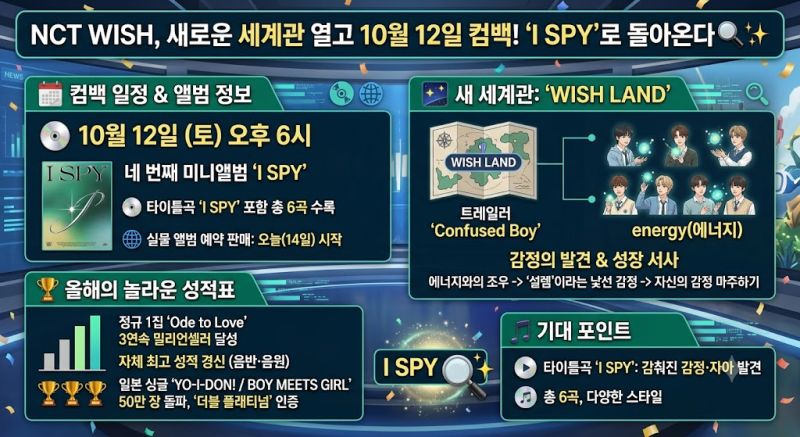 NCT WISH, 새로운 세계관 열고 10월 12일 컴백! 'I SPY'로 돌아온다✨